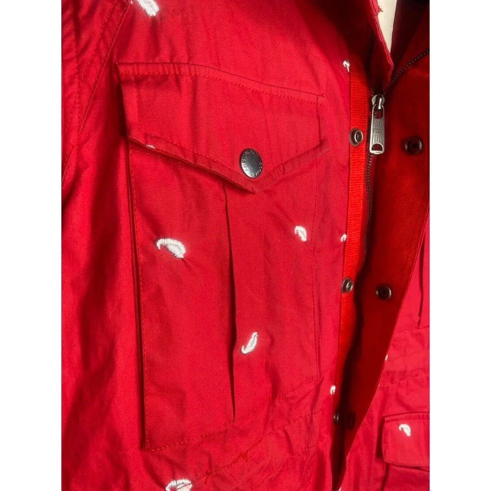 Scotch & Soda women's Rain Jacket Red‎ Hot Lips Hooded NEW w/defect size medium